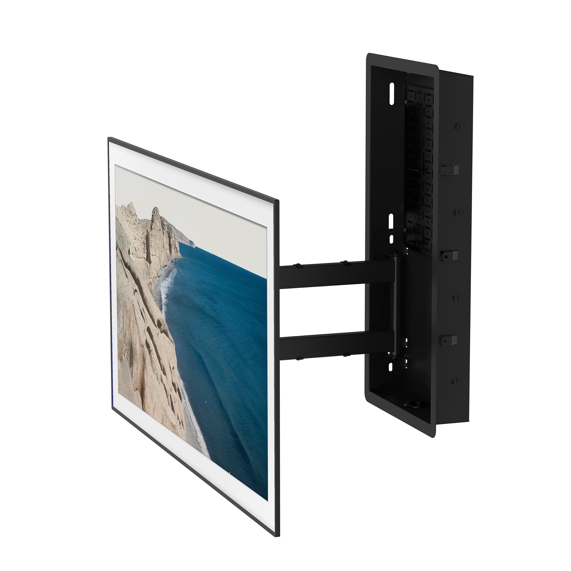Kanto R400 Recessed in-Wall Full Motion Articulating TV Mount for 35" - 65" TVs | 300x300 VESA No Gap Flush Install | 0.3" Profile 400x400 VESA | Swivel and Tilt Capable | Cable Management Clips