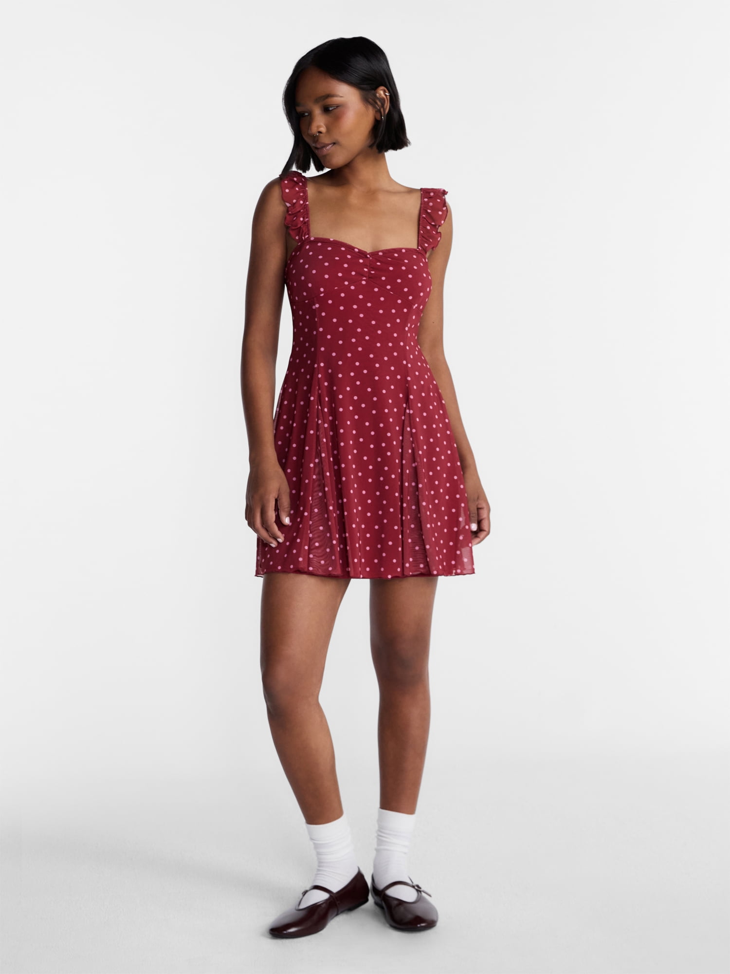 No Boundaries Fit and Flare Mesh Dress, Women’s XXS-XXL