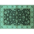thumbnail image 1 of Ahgly Company Machine Washable Indoor Rectangle Oriental Turquoise Blue Industrial Area Rugs, 4' x 6', 1 of 4