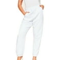 thumbnail image 5 of Christmas Winter Cotton Full-Length Oversized Athletic Yoga Sweatpants for Women White Activewear Solid Color Women's Thin High Waisted Loose Comfortable Jogging Pants With Pockets Casual XL, 5 of 5