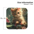 thumbnail image 2 of Easygdp Cute Kitten Water Lilies or Leather Coasters Set of 4 Coaster, Non-Slip, Heat Resistant for Home, Office, Kitchen (Round,Square,Octagon,Hexagon)-Square, 2 of 6