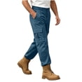 thumbnail image 3 of Pafei Tyugd Work Cargo Pants for Men with Pockets Casual Elastic Waisted Hiking Pants Straight Leg Chino Trousers Active Outdoor Navy 2XL, 3 of 10