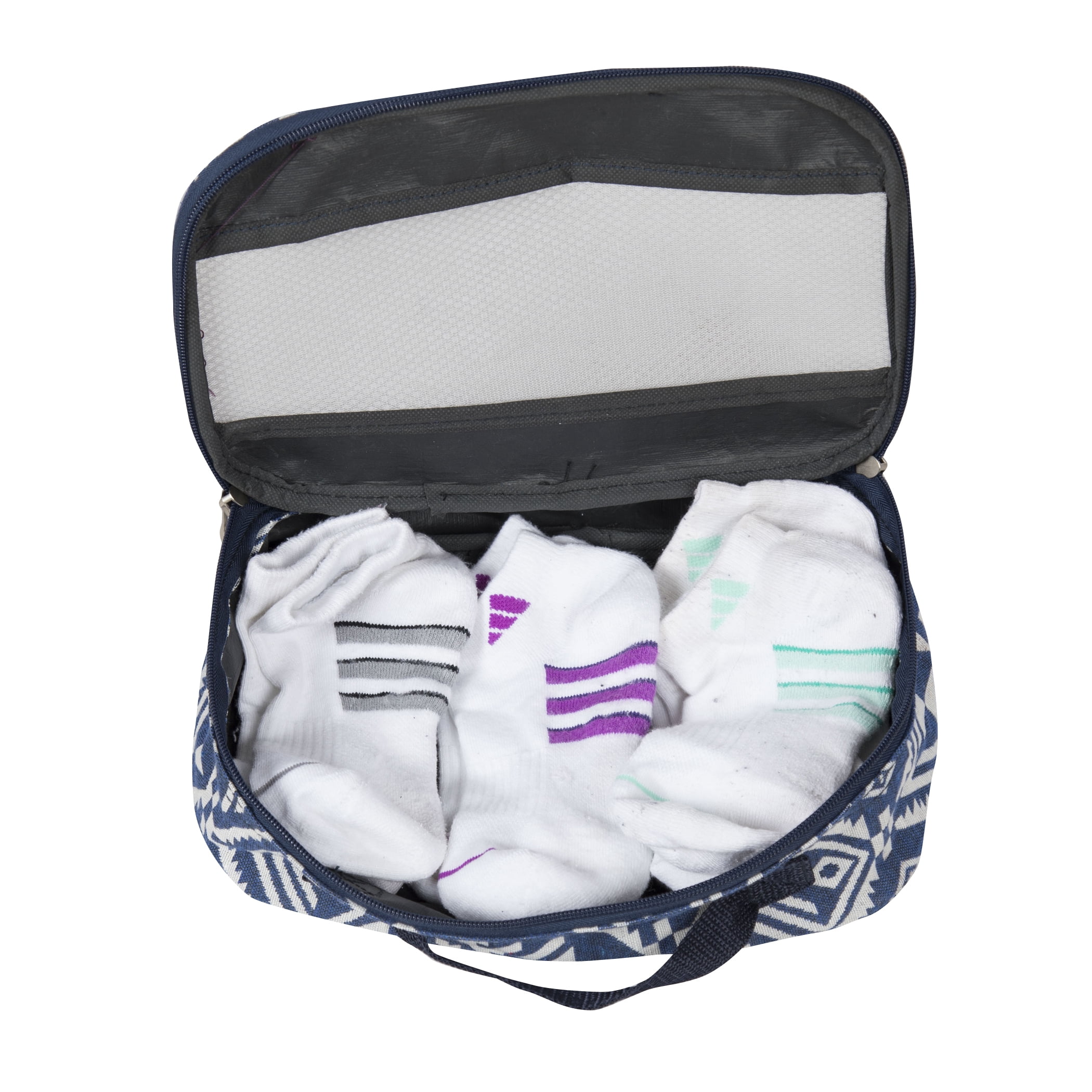 Handy Sandy Deluxe 5 PIECE Travel Organizing Packing Cube Set Navy Aztec