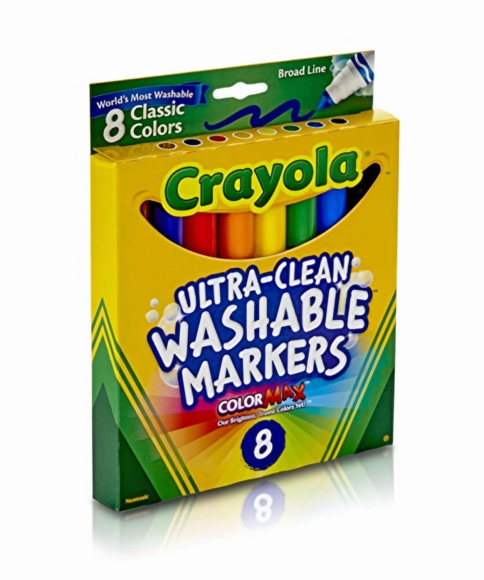 Crayola Classic Colors Washable Waterbased Markers, 8 Count (Pack Of 6)