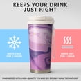 thumbnail image 2 of 18oz Travel Coffee Mug, 316 Stainless Steel Vacuum Insulated Tumbler with 2-in-1 Straw Lid & Strap, Liquid & Marble Print, 2 of 6