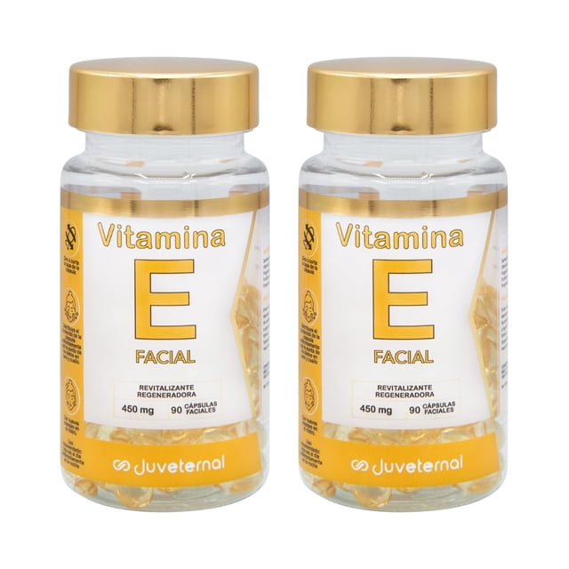 JUVETERNAL Cápsulas Faciales de Vitamina E 2x1 90 cápsulas c/u Twist-Off Antioxidantes, Hidratantes y Revitalizantes
