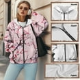 thumbnail image 6 of COEQINE Women's Hoodie Fashion Oversized Sweatshirts Long Sleeve Casual Wear Flowers and Butterflies Print Full Zip Up with Pockets Fall Winter Outfits, 2XL, 6 of 7