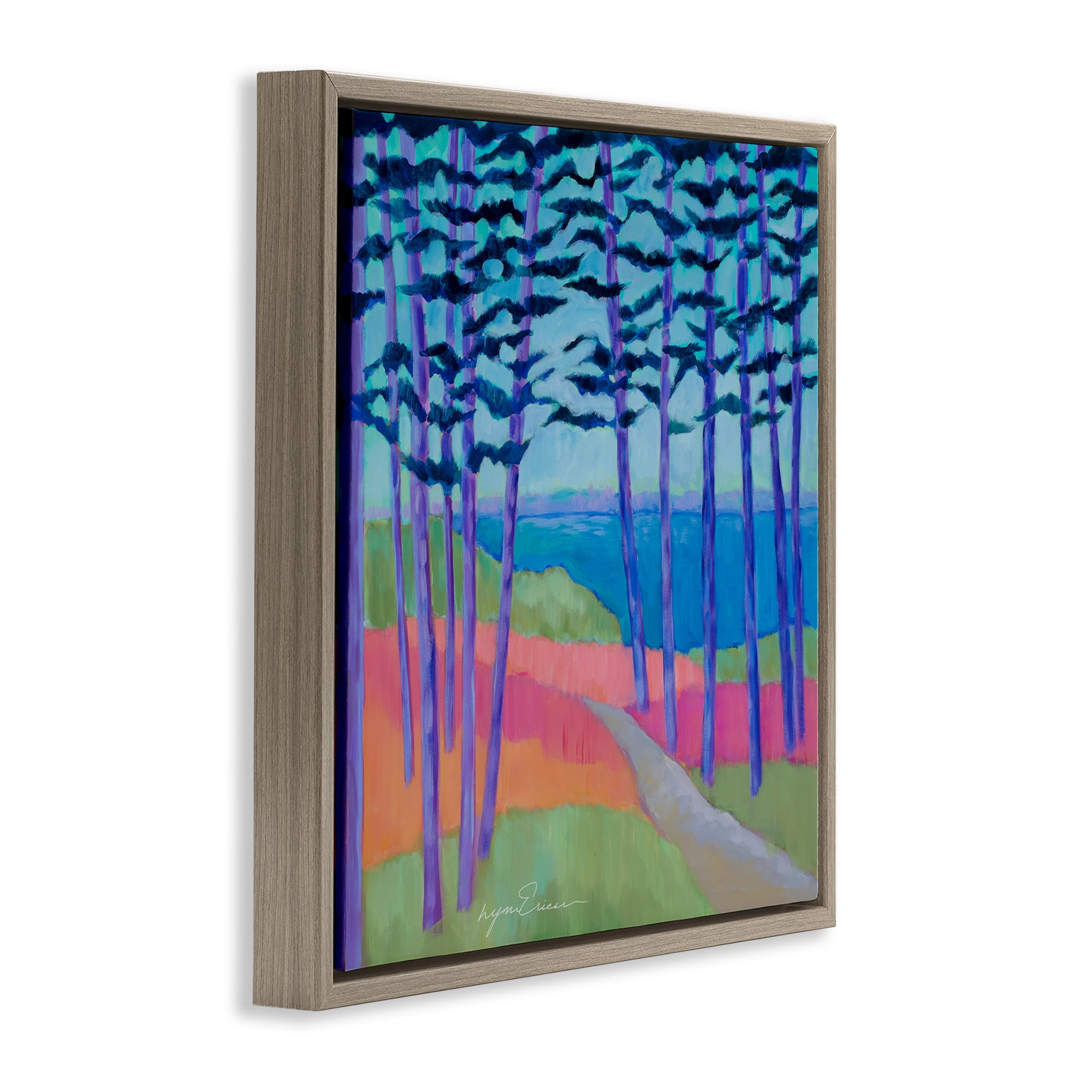 Stupell Industries Razzle Dazzle Forest Scene Brown Framed Floater Canvas Wall Art, design by Lynn Ericson Fine Art