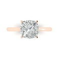 thumbnail image 2 of 1.0ct cushion cut white sapphire 14k rose gold Bridal Wedding Engagement Promise Anniversary Ring for Women size 6.25, 2 of 7