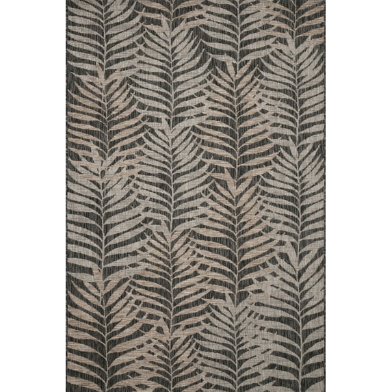Loloi Rugs ISLEIE-08NABL3B5A Natural / Black Isle 4' X 5-3/4' Synthetic Palms