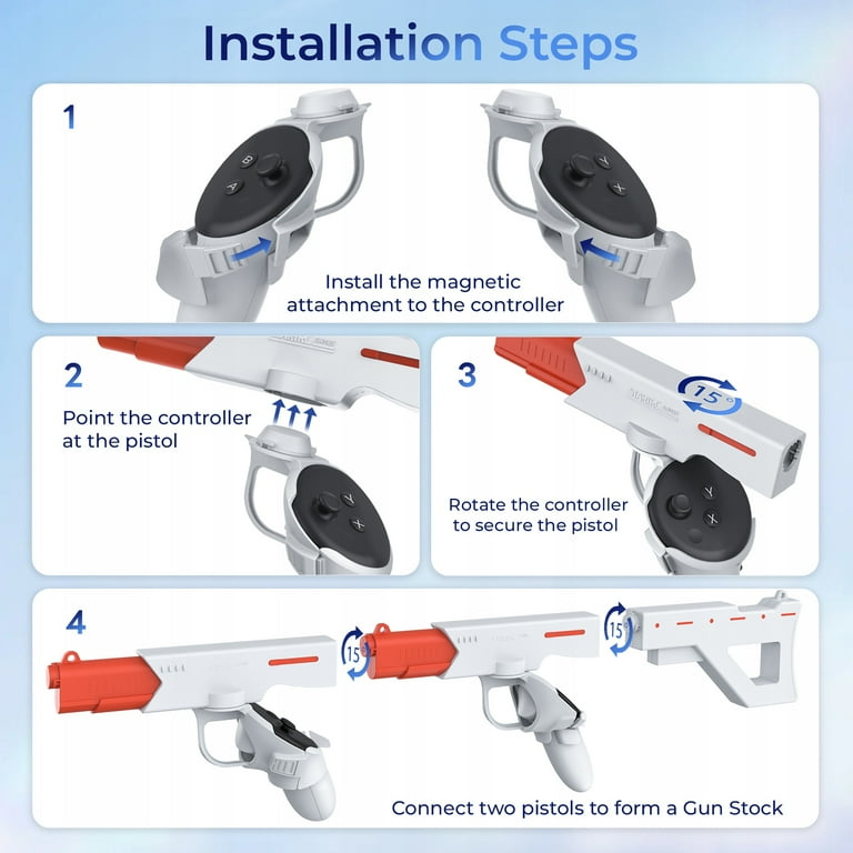 GAEKOL Handle VR Accessories for Meta Quest 3, Humanized Gun Stock