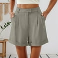 thumbnail image 2 of Woman’s Shorts Womens Casual Shorts Stylish Women's High Waist Tailored Shorts for Casual Work and Summer Outings Comfortable Pleated Design with Pockets for Everyday and Dressy Occasions, 2 of 6