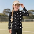 thumbnail image 2 of Psesaysky Toddler Girls Sweatshirts Golf Pattern Print Stand-up Collar Quarter Zip Pullover Long Sleeve Shirts Tops Girl Fall Winter Clothes 12-13 Years, 2 of 6