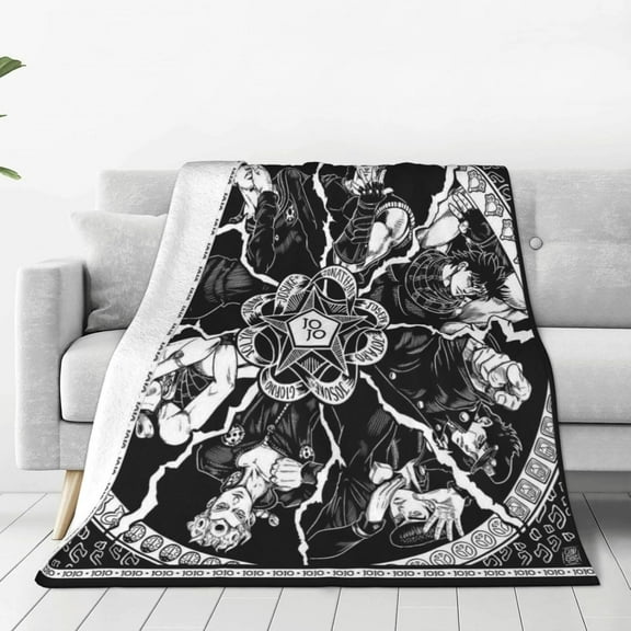 Blanket JoJo's Bizarre Adventure Soft and Comfortable Warm Fleece Throw Blankets Yoga Blankets Beach Blanket Picnic Blankets Gift for Dorm Room Office Decor Sofa Bed Camping Travel All Season 50"x40"
