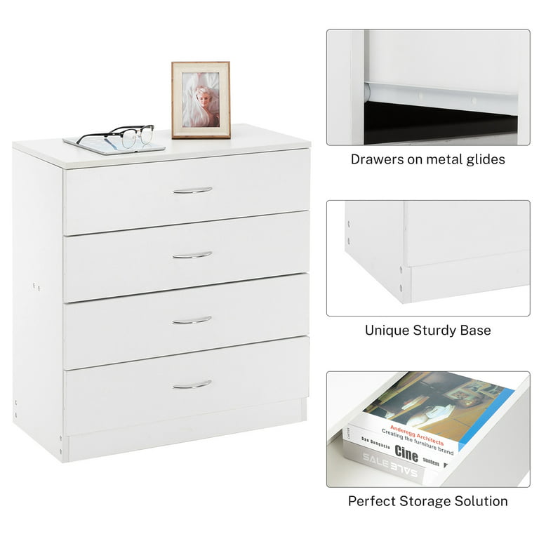 SEGMART Storage Drawer Units, Vertical Fabric 4 Drawer Dresser Storage