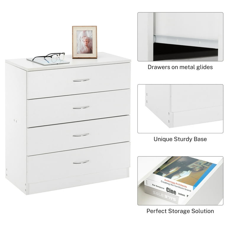 SEGMART Storage Drawer Units, Vertical Fabric 4 Drawer Dresser Storage