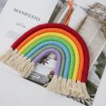 thumbnail image 5 of Exquisito Tapiz De Pared Tejido De Macramé De Arcoíris, Decoración De Pared Artística Colgante Inevent HA023922-03, 5 of 5