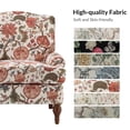 thumbnail image 6 of Upholstered Accent Chair Wide Back Armchair Lounge Foam Sofa Seating Flower Pattern & Removable Cushion for Home Living Room, 6 of 6