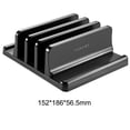 thumbnail image 2 of Vertical Laptop Stand, Adjustable Laptop Stand, Vertical, 5 in 1 Laptop Stand with 3 Slots, Space Saving for MacBook, Notebook, iPad, Laptops up to 17.3 Inches, Black, 2 of 5