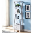 thumbnail image 4 of Furniture of America Tanan Wood Multi-Storage Bookcase, White Oak, 4 of 5