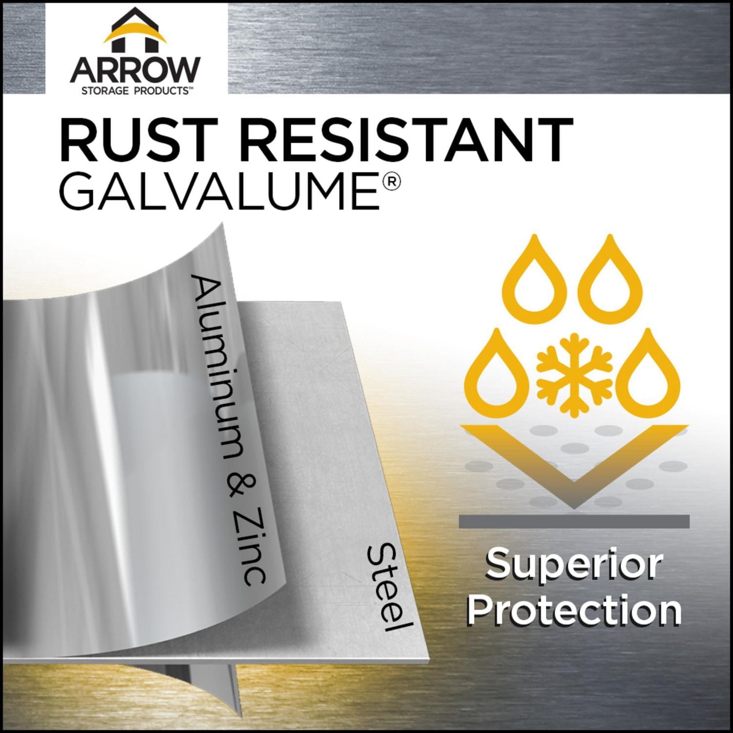 Arrow Elite Steel Storage Shed, 8x6, Galvalume