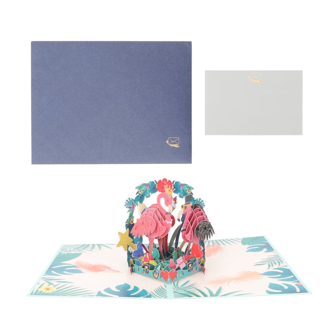 Miangastore Anniversary Pop-Up Card 3D Greeting Card Paper Assorted Color 1 Set