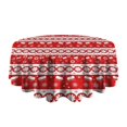 thumbnail image 5 of Christmas Round Tablecloth 60x60in(153x153cm) – Waterproof Polyester Table Cover with Full Print Design, Wrinkle Resistant & Washable for Kitchen Dining Party Decor, 5 of 6
