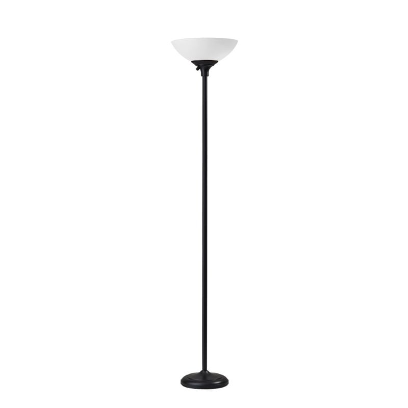 Adesso Home Glenn Metal 300W Torchiere in Matte Black