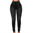 thumbnail image 1 of WILLBEST Pantalones Mujer Pantalones Vaqueros Ajustados de Cintura Alta para Mujer, Con Doble Botón, Elásticos, Cómodos y a La Moda. Chica, 1 of 4