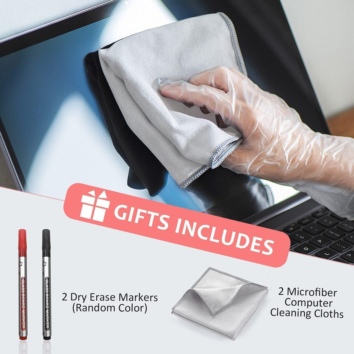 MAKUANG Dry Erase Desk Mat, Multi-Functional Desk Protector with Markers and Cloths, 27.5 x 13.8 inches, Pink