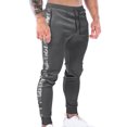 thumbnail image 3 of Wyobmus Mens Joggers Sweatpants Slim Fit Workout Training Gym Jogger Pants With Drawstring Zipper Pockets B-Dark Gray, 3 of 4