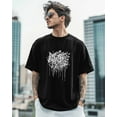 thumbnail image 4 of Men's T-Shirt Graffiti Abstract Hand Drawn Short Sleeve Casual Tee Classic Crew Neck T-Shirt for Men, M, 4 of 7