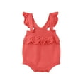 thumbnail image 1 of Girl Summer Clothes 18 Month Girls Winter Girls Sleeveless Solid Color Ruffles Knit Romper Bodysuit Fall Clothes, 1 of 3
