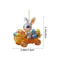 thumbnail image 3 of Wooowa Easter 2D Flat Acrylic Bunny Hanging Ornament Keychain Small Pendant for Car Rearview Mirror Backpack Easter Home and Festive Decor, 3 of 6
