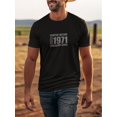 thumbnail image 1 of Camiseta gráfica de edición limitada de 1971 para hombre: algodón suave, cuello redondo informal, manga corta, transpirable, lavable a máquina., 1 of 6