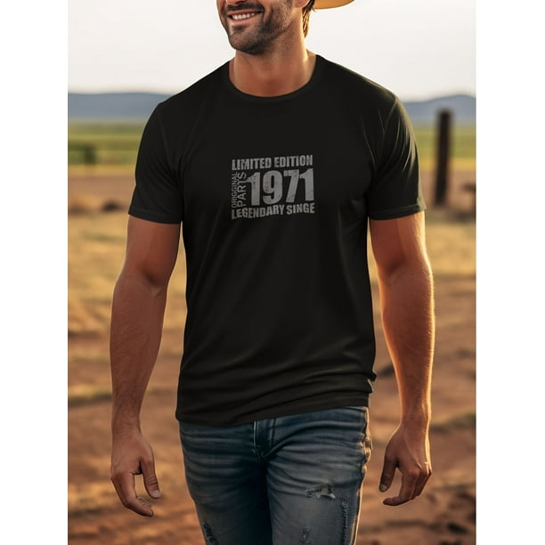 Men's Limited Edition 1971 Graphic T-Shirt - Soft Cotton, Casual Crew Neck, Short Sleeve, Breathable Summer Tee, Machine Washable