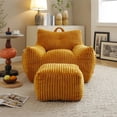 thumbnail image 4 of CKEASEAN Corduroy Bean Bag Chair with Filler, 27.5'' Comfy Cozy Bean Bag Chairs With Ottoman, Tufted Soft Stuffed Filling & Memory Foam, Fluffy and Lazy Sofa with Side Pocket for Relax/Gaming, 4 of 12