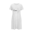 thumbnail image 1 of fheaev Chemises de Nuit pour Femmes Grande Taille Imprimé de la Saint-Valentin Chemise de Nuit Manches Courtes Col Rond Courte Robes de Maison pour Dormir Robe à Imprimé Floral, 1 of 5