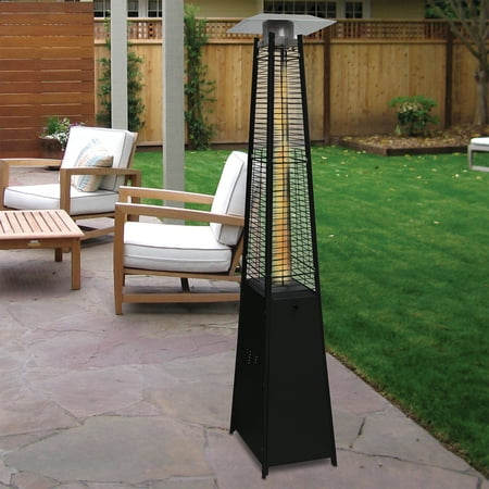 Blue Sky Outdoor Living 42,000 BTU Standing 360° Pillar of Flame Gas Outdoor Patio Heater, Black