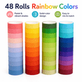 thumbnail image 3 of Washi Tape Rainbow Tape Writable Washi Craft Tape for DIY Scrapbook Crafts Supplies 48 Rolls, 3 of 7