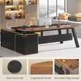 thumbnail image 7 of 70.9" Executive Desk with 3 Drawers and Storage Shelves, L Shaped Computer Desk for Home Office, Bedroom, Study Room, 7 of 7