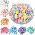 thumbnail image 2 of U8MO Random Mixed Lt Colors 10mm~17mm Round Acrylic Plastic Loose Big Hole Beads lot-15.5x12mm 15pcs-Rose Red, 2 of 4