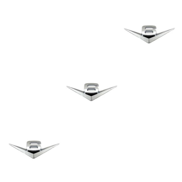 Transemion Car Sticker Emblem Easy Installation And Cool Style Easy To Install Zinc Alloy Accessories For Car V8 Badge Decal V6:Silver 3Set