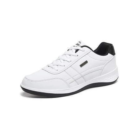 

Bellella Men s Athletic Shoes Lace Up Sneakers Round Toe Trainers Casual Walking Fitness White 8