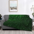thumbnail image 2 of Zufioo Green Sparkling Print Horizontal Flannel Blanket, Anti-wrinkle, Anti-shrinkage, Anti-allergic Plush Blanket, Household Items Suitable for Bedroom-40"x30", 2 of 6
