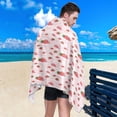 thumbnail image 4 of GZHJMY Red Strawberry Pink STRI Beach Towel Oversized Towel Blanket, Thin Lightweight Microfiber Sand Free Quick Dry Towel, 30”X60” Multipurpose Pool Bath Yoga Swim Shower Towel, 4 of 7