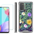 thumbnail image 1 of Shockproof Bumper Phone Case for Samsung Galaxy A03s, with Tempered Glass Screen Protector, by OneToughShield ® - Daisy Paint, 1 of 4