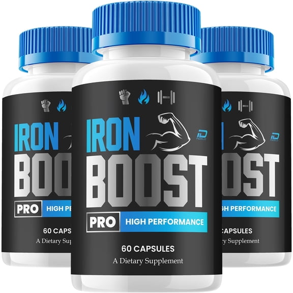 Iron Boost Pro for Men Capsules – IronBoost Pro Vitamin Complex, Energy, 3 Pack, 180 Capsules