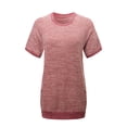 thumbnail image 6 of Uhndy Short Sleeve Pocket T Shirt For Women Casual Summer Color Block Tunic Blouse Tops Crew Neck Loose Fit T-Shirt Pink M, 6 of 6