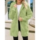 thumbnail image 5 of Chaqueta de Mujer con Cremallera, Bolsillos, Sudadera Larga Extragrande con Capucha, Mangas Largas y Suave, Abrigo de Peluche Cálido Verde L, 5 of 8